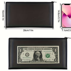 Money Bag With Zipper 11x6 1inch Bank Cash Check Wallet Cosmetics