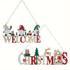 Christmas Wooden Letter Plate Hanging Welcome Door Decoration
