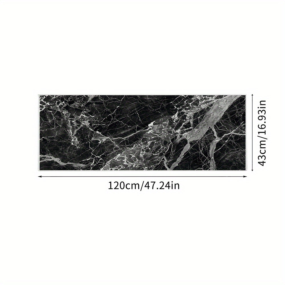 Marble Style Kitchen Rugs - Stain Resistant & Waterproof Mats