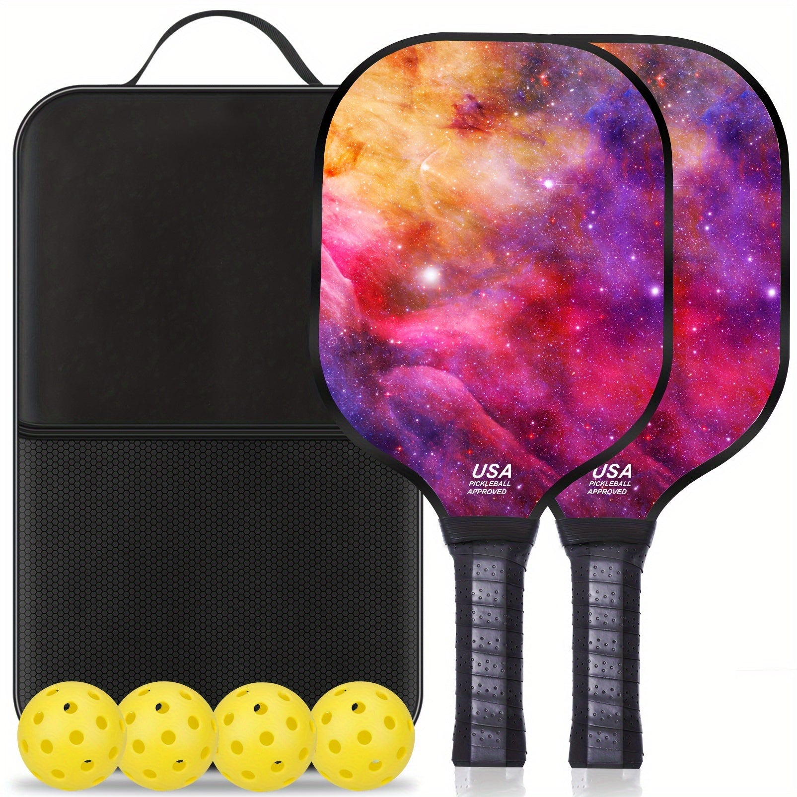 2pcs Fiberglass Pickleball Paddles Set, USAPA Approved