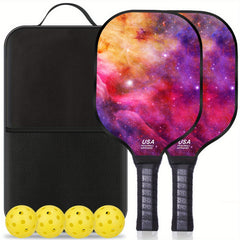 2pcs Fiberglass Pickleball Paddles Set, USAPA Approved