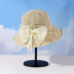Wide Brim Beige Sun Hat Crochet Bucket Hat