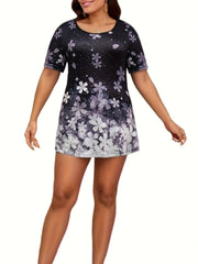 Glitter Sakura Print Tee & Leggings Pajamas Set