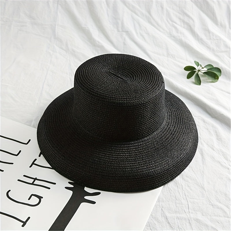 Wide Brim Summer Sun Hat Solid Travel Beach Cap Women Outdoor Sunscreen