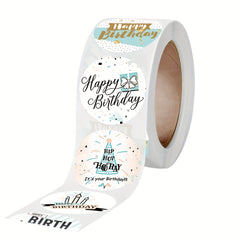 500pcs Happy Birthday Decoration Sticker 1.0inch Envelope Birthday Gift Label