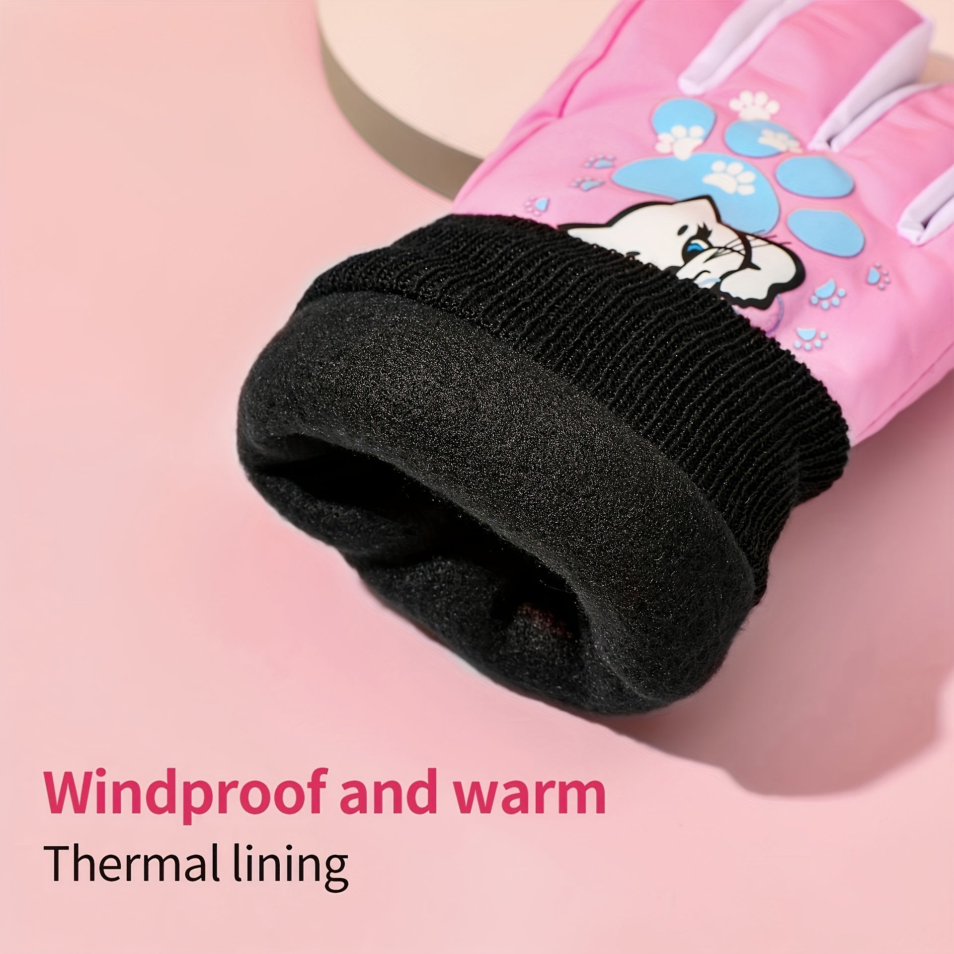 Winter Kids Waterproof Warm Skiing Gloves for Boys Girls
