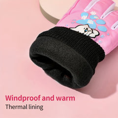 Winter Kids Waterproof Warm Skiing Gloves for Boys Girls