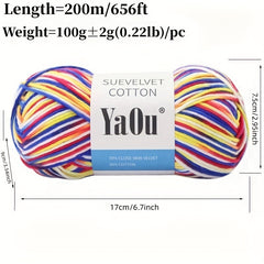 2pcs 8ply Wool Yarn Colorful Section Dyed Medium Thick Wool Towel Knitting 200m