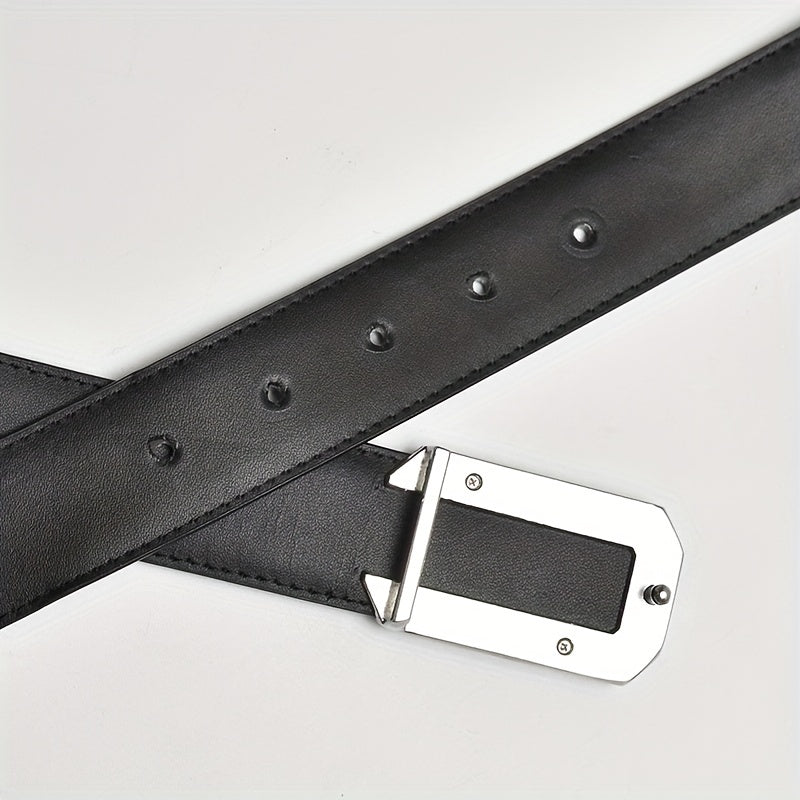 Men's Smooth Buckle Leather Belt Two Baser Cowhide