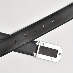 Men's Smooth Buckle Leather Belt Two Baser Cowhide