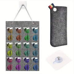 Wall Mounted Sunglasses Storage Rack 12 Compartments