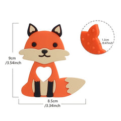 Silicone Fox Baby Teether for Babies 3M+ BPA Free Teething Toy