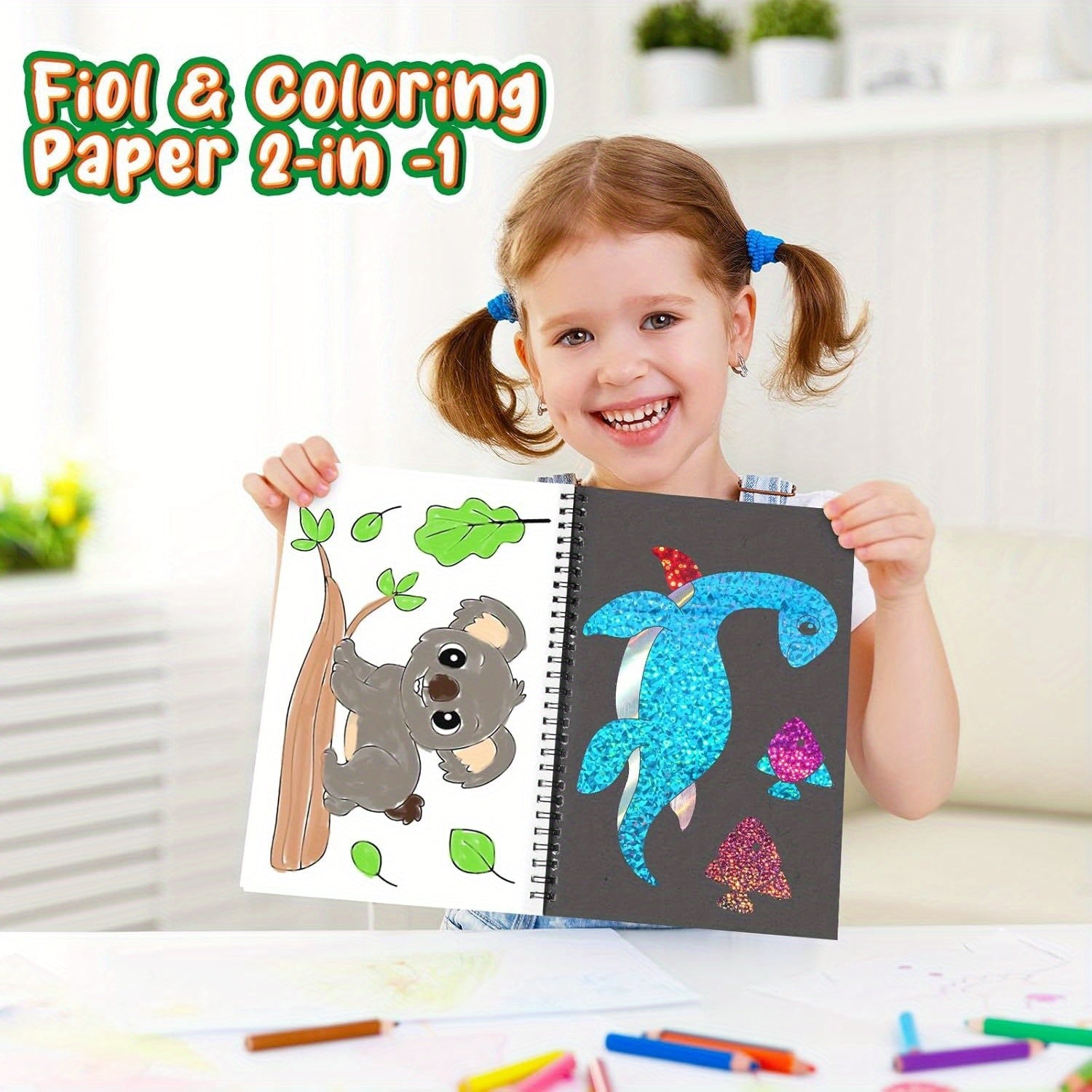 Foil Craft Animal DIY Art Kit - Creative No Mess Art Fun Set for Kids