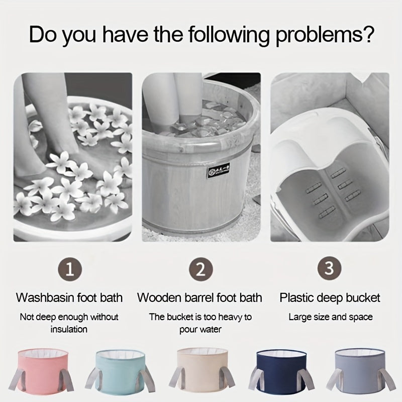 Foldable Foot Bath Basin Portable Heat Preservation Bucket