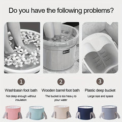 Foldable Foot Bath Basin Portable Heat Preservation Bucket