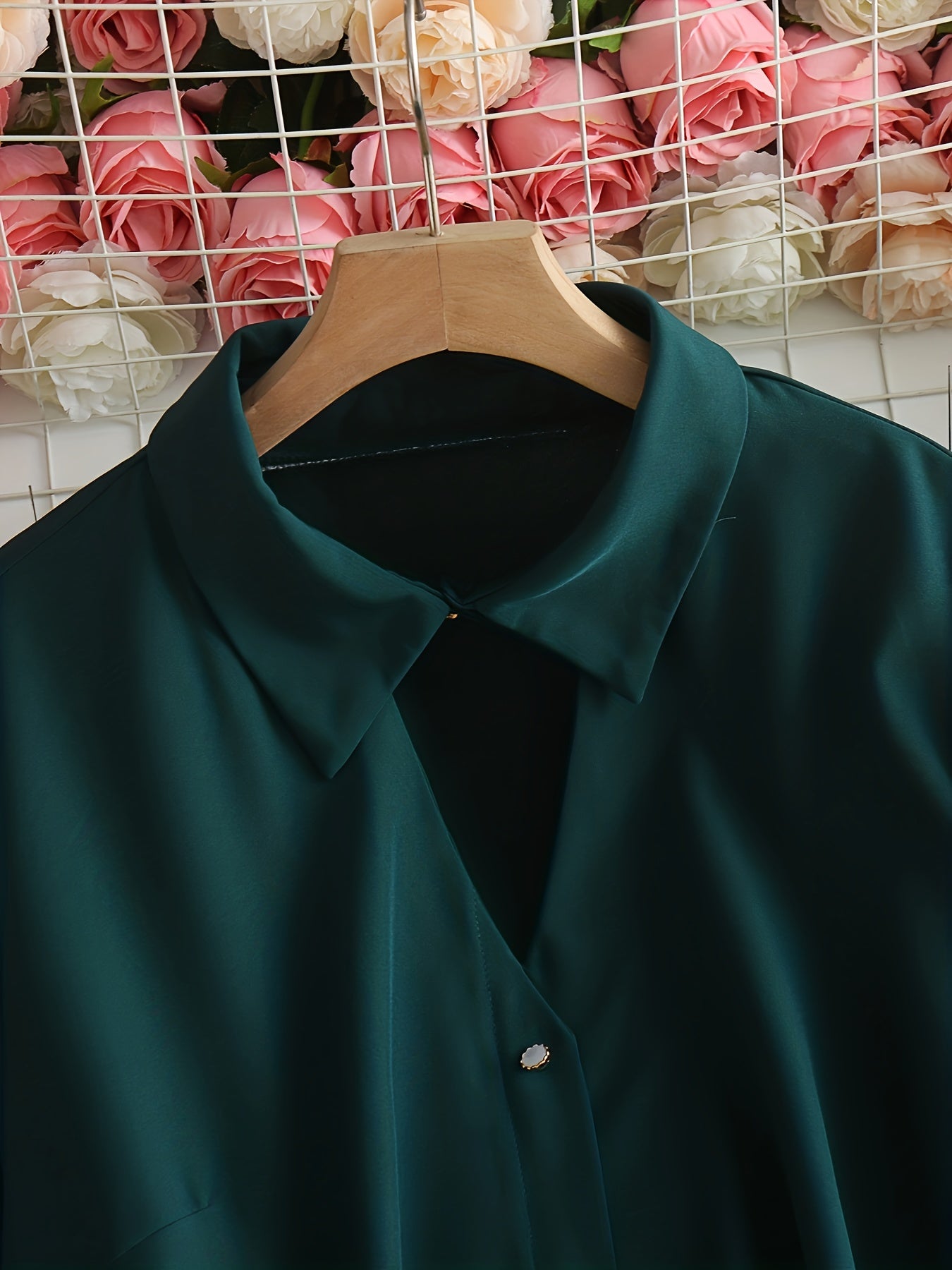 Button Up Long Sleeve Blouse