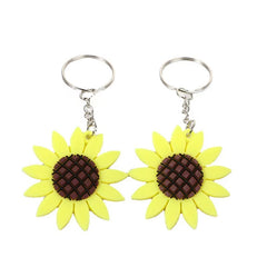 Acrylic Sunflower Keychain, Floral Bag Accessory