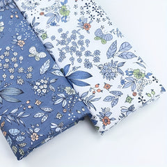 6pcs Gray Flower Grass Leaf Cloth Set Dark Plaid Striped Cloth Set Bag DIY