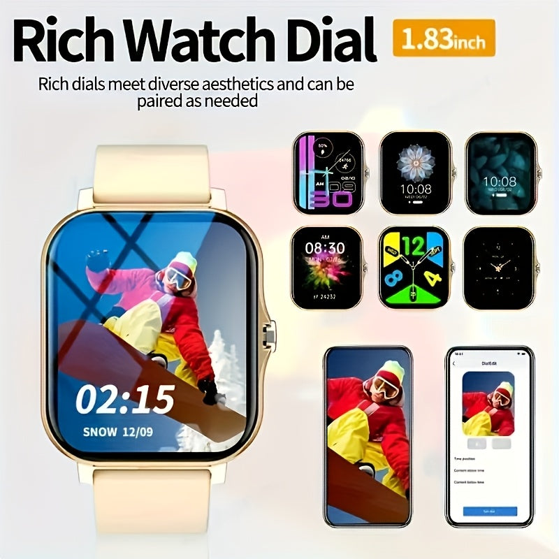 1.83 inch HD Touch Screen Sports Smartwatch - Call Dialing, Step & Calori