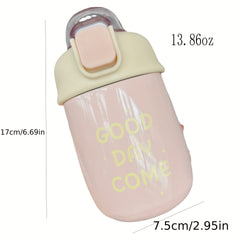 Small Vacuum Flask With Straw 13.86oz Thermal Bottle