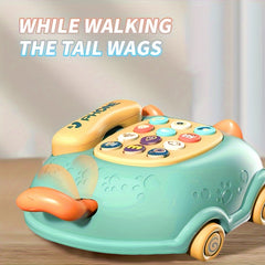 Cat Car Phone Toy with Music & Lights for Toddlers