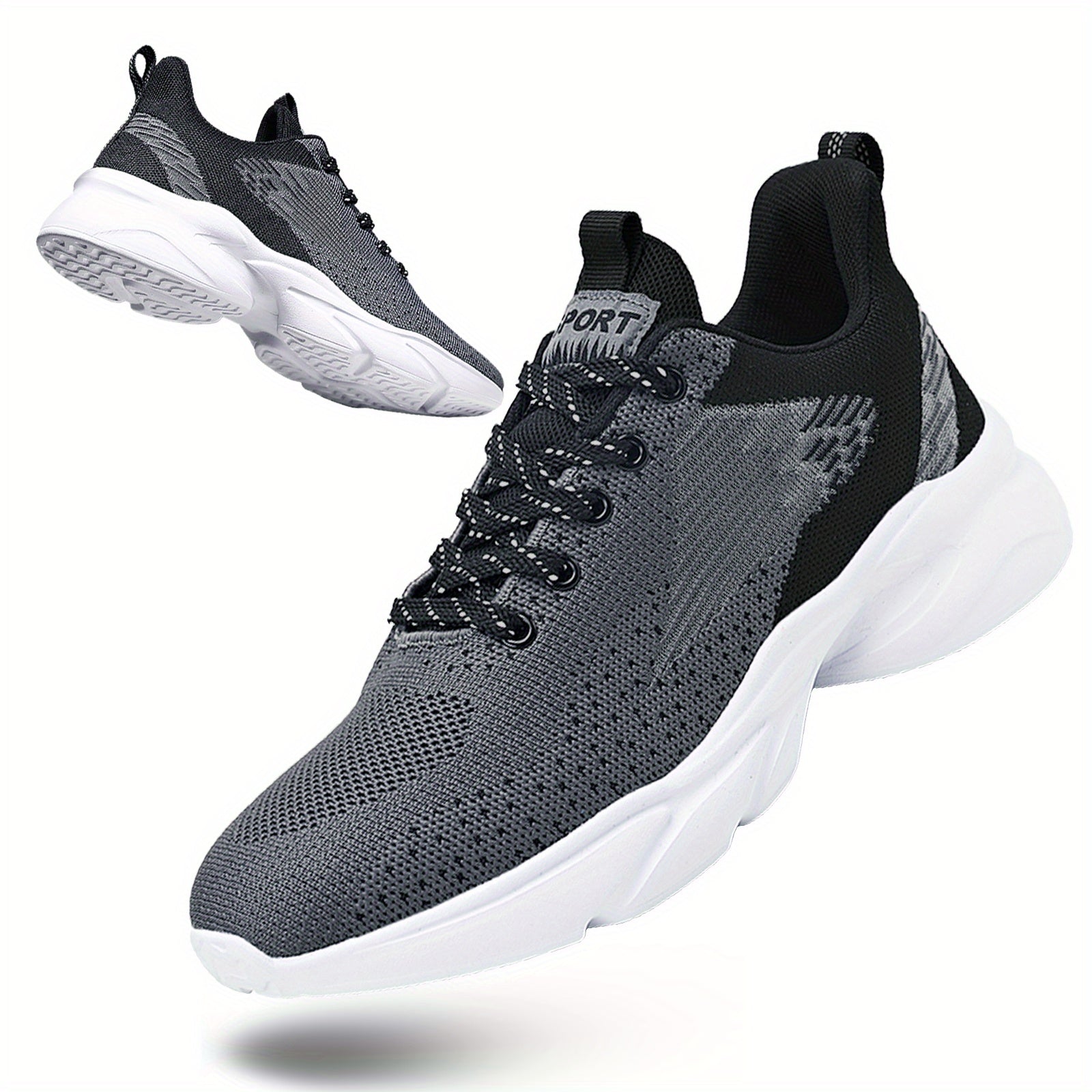 Men's Breathable Mesh Striped Running Shoes Outdoor Comfortable Walking Shoes