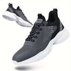 Men's Breathable Mesh Striped Running Shoes Outdoor Comfortable Walking Shoes