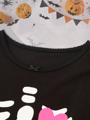 Halloween Toddler Girls Luminous Skull Loungewear Set