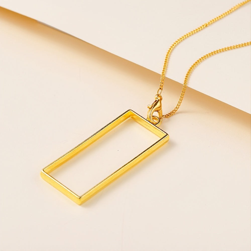 10Pcs Thin Square Rectangle Hollow Frame Pendant Charm for DIY Jewelry Making