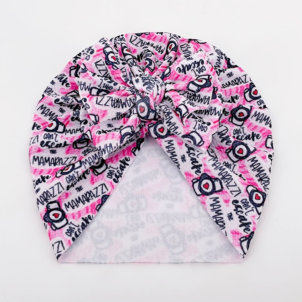 Twill Bubble Bow Baby Hat 0-2 Years