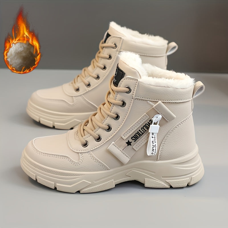 Women's Winter Snow Boots with Fleece Lining and Platform Sole