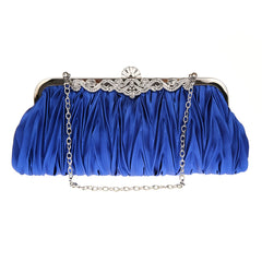 Pleated Frame Metal Chain Banquet Bag Kiss Lock Bridal Wedding Handbag