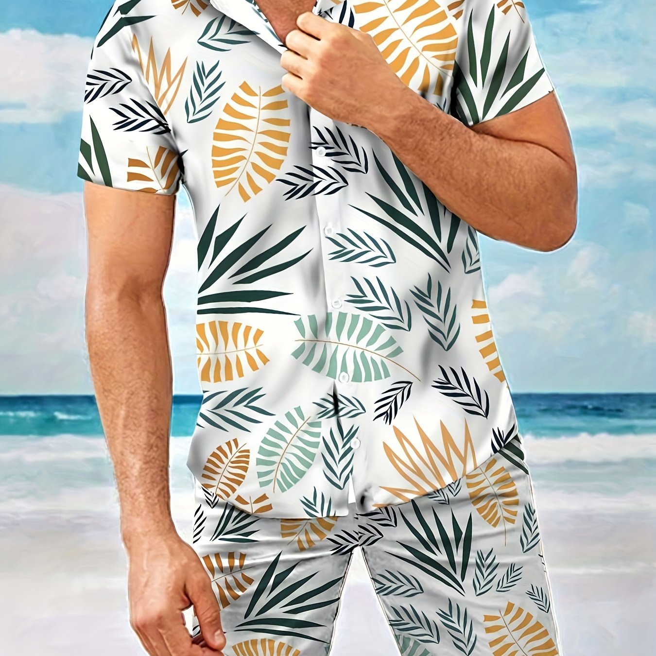 Men's Hawaii T-Shirt & Beach Shorts Matching Set