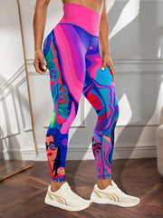 Graffiti Butt Lifting Leggings High Stretch Yoga Pants