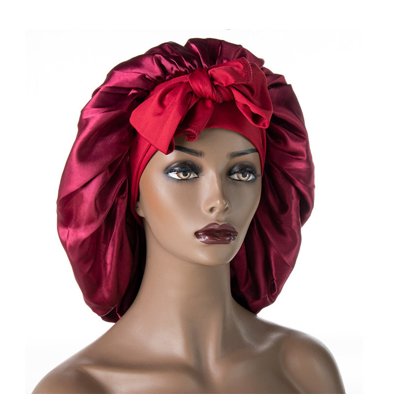 Women Beanie Satin Bonnet w/ Ties Bridal Party Gift