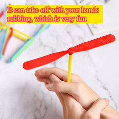 5pcs Bamboo Dragonfly Hand Rub Flying Sky Outdoor Toy