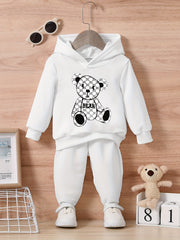 Bear Kids Hoodie Outfit Baby Autumn Winter Sweatshirt Set