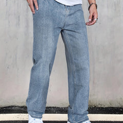 Men's Distressed Jeans Loose Fit Casual Denim Pants