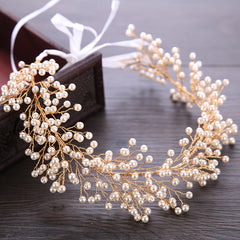 Faux Pearl Hair Band Hair Ornaments Rose Golden Wedding Headwear