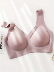 Solid Wireless Push Up Anti Sagging Bra