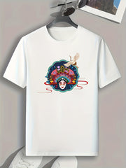 Chinese Culture Print Men's Sports T shirt for Fitness Activities