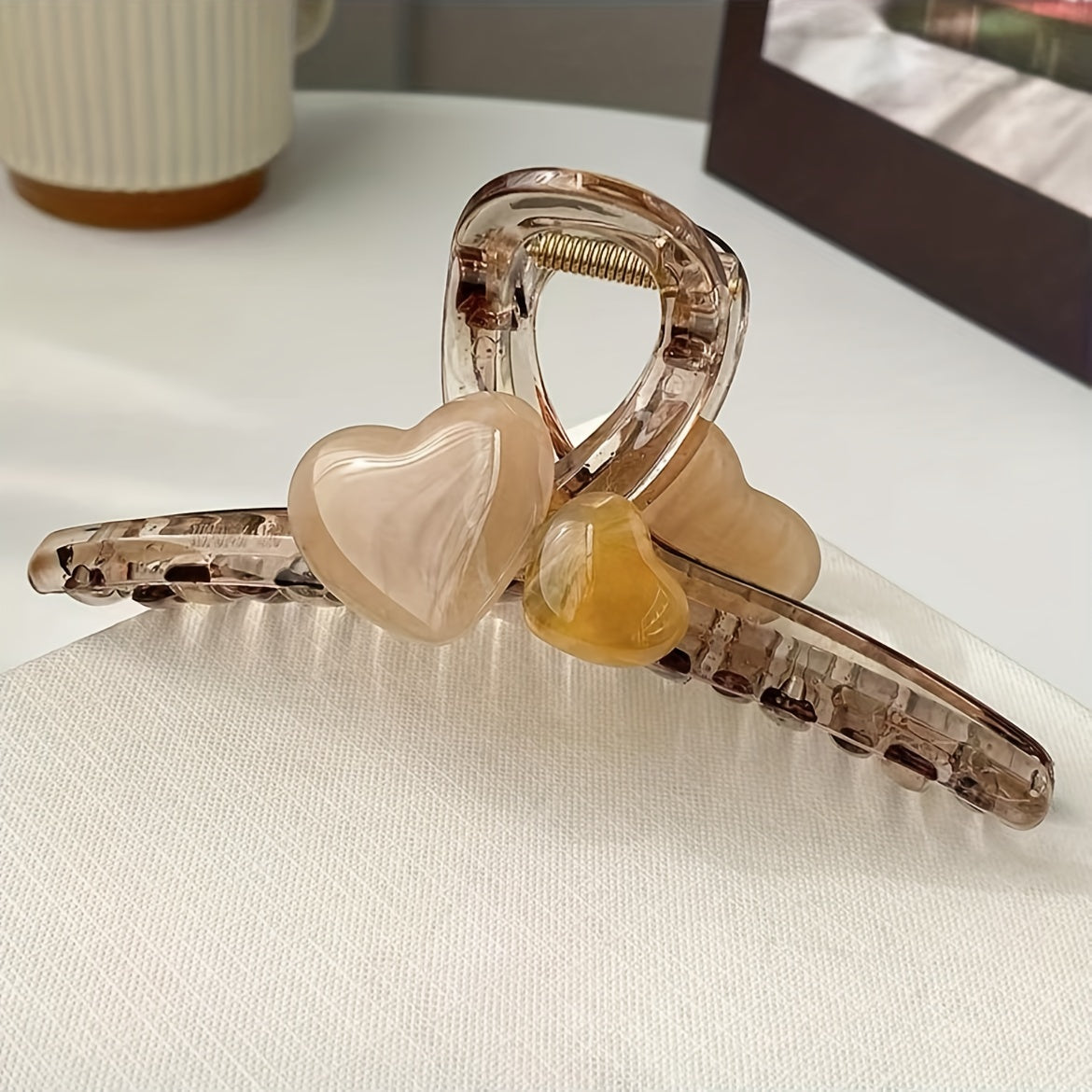 3pcs Heart Decor Hair Clips Claw Clips Girls Accessories