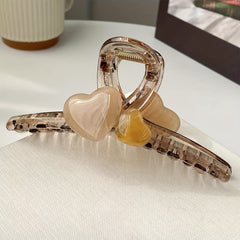 3pcs Heart Decor Hair Clips Claw Clips Girls Accessories