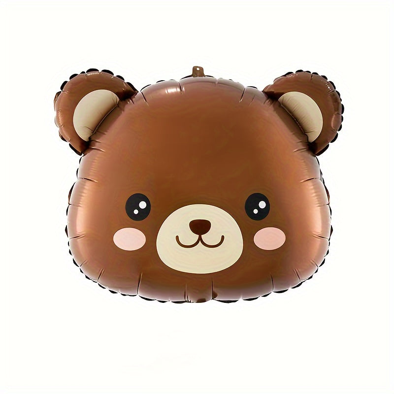 5pcs Giant Bear Head Balloons 60 Jungle Safari Forest Animals Bear Foil Balloons