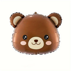 5pcs Giant Bear Head Balloons 60 Jungle Safari Forest Animals Bear Foil Balloons