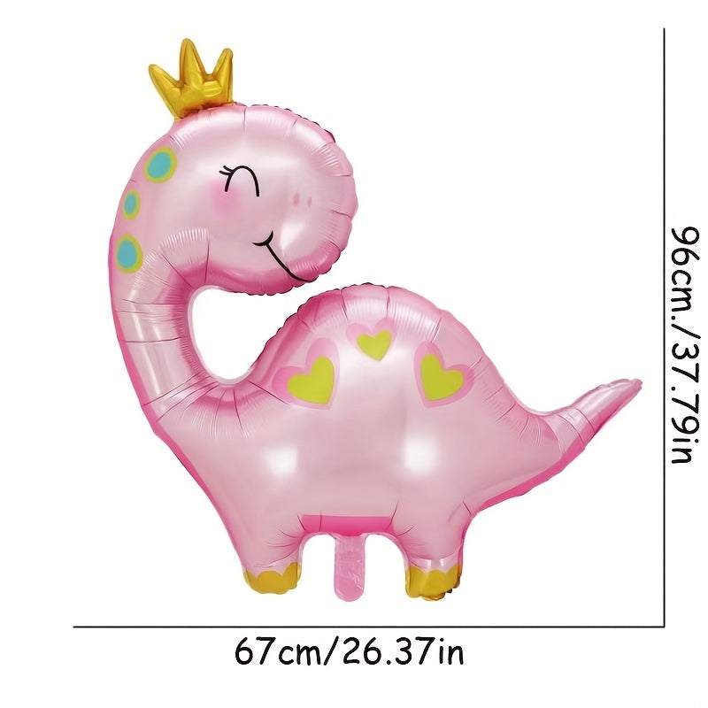 Crown Dinosaur Foil Balloon for Birthday Party Decoration