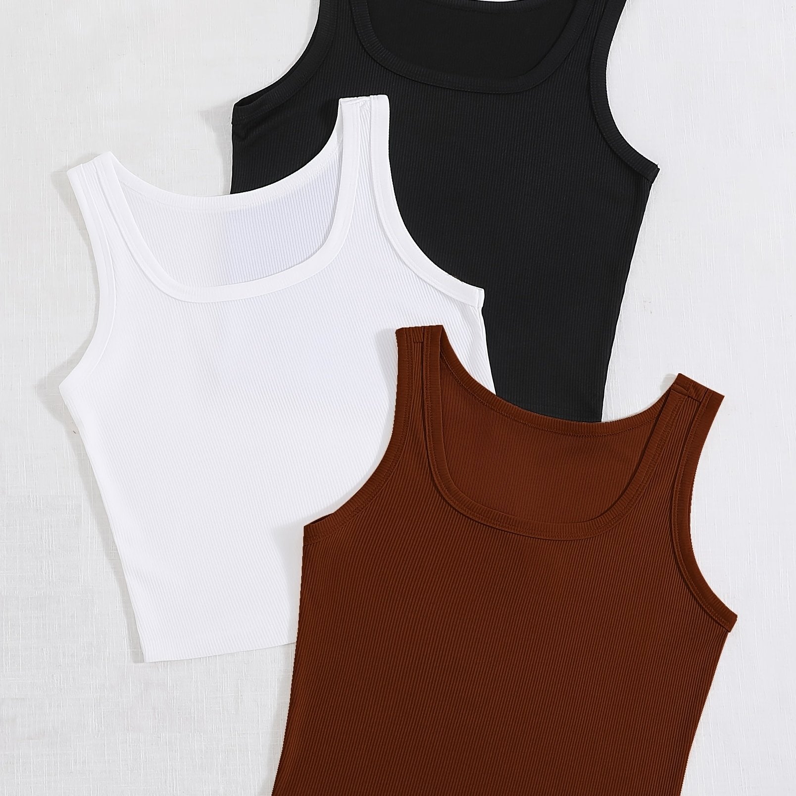 Sleeveless Bodycon Tank Top Set High Stretch Sexy Summer Women's Clothing