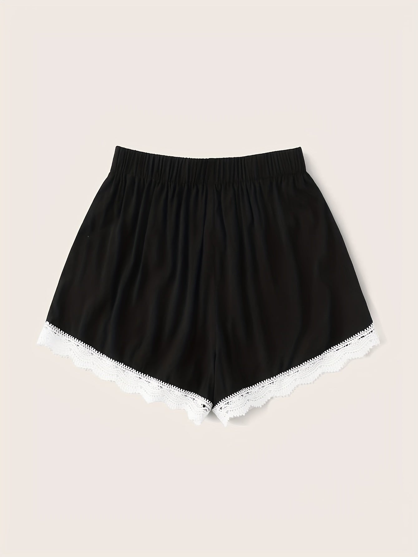 Contrast Lace High Rise Stretch Shorts