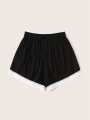 Contrast Lace High Rise Stretch Shorts
