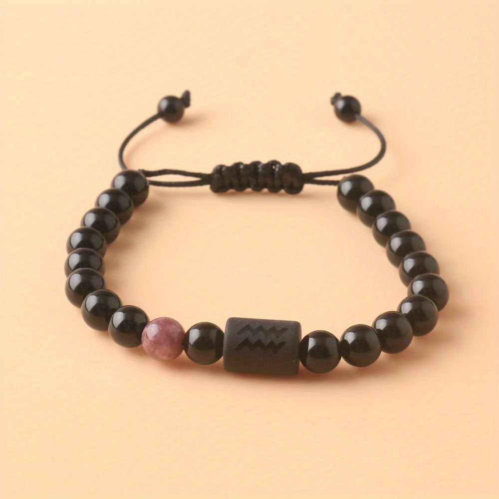 12 Constellation Couple Bracelet Stone Bracelets For Women Men
